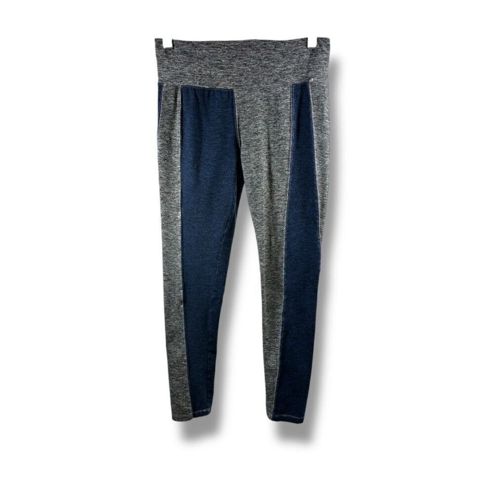Free People Movement Boro Colorblock Leggings in Navy Blue and Gray Design Size